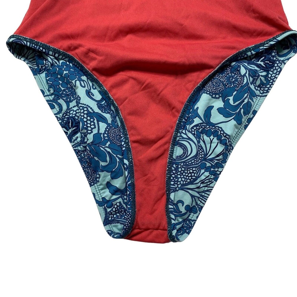 TITLE NINE Carve Design Blue Floral One-Piece Bathing Suit Size Medium Swim - Picture 7 of 12